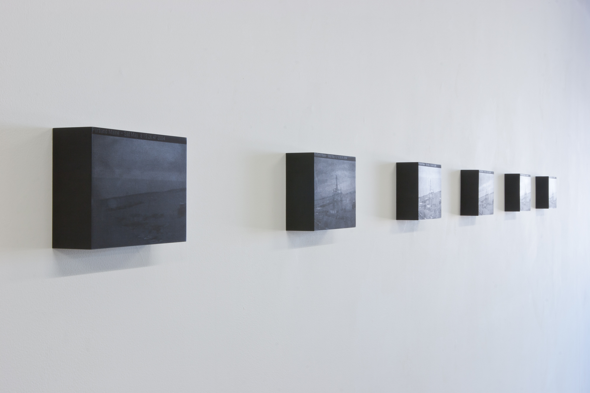 View of an exhibition by Gil Blank at LaMontagne Gallery, Boston, in 2012